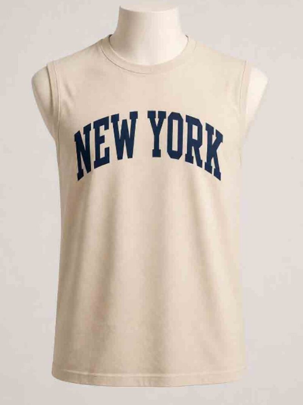 NWT U.S. Vintage Sleeveless Cotton Shirt T-Shirt Beige Men's Size XL